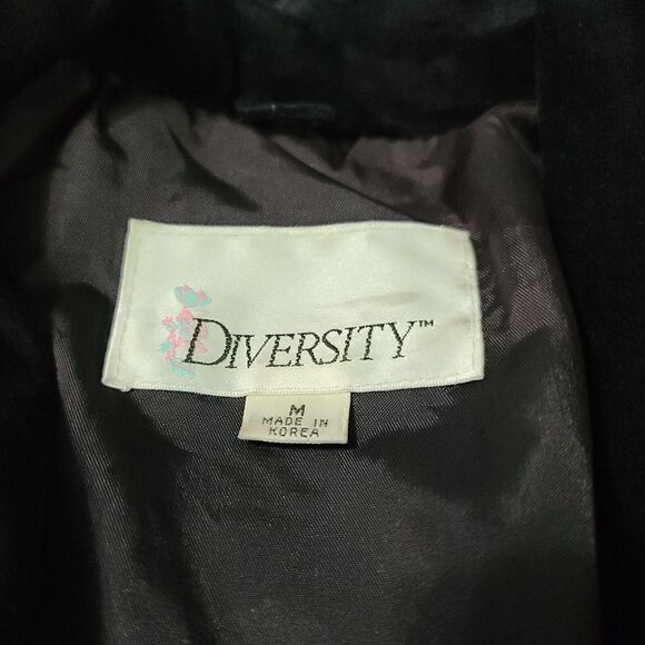 Diversity Womens Genuine Leather Black Size M Leather Long Sleeve Two Button - Picture 5 of 12